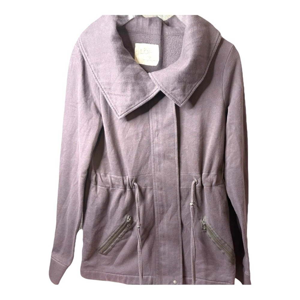 Ann Taylor Loft Lounge Mauve Casual Sweatshirt Full Zip Jacket size M
